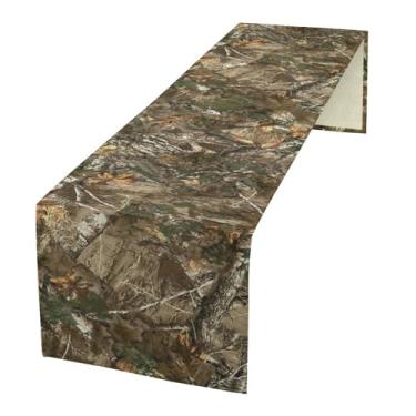 Imagem de SHElifestyle Caminho De Mesa Com Camuflagem Florestal, Galhos Carvalho, Folhas, Camuflagem, Caça Militar, Cabana Musgo, Acampamento Campestre, Tema Cabana, Corredor Jantar Para Decoração Cozinha E E