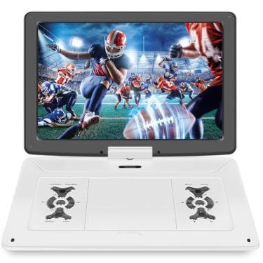 Imagem de BOKYOK Leitor De Dvd Portátil 17,9" Com Tela Hd Grande 15,6", 6 Horas Reprodução, Alto-Falante Duplo, Última Memória, Suporta Sincronização Tv/Usb/Cartão Sd, Reproduz Todos Os Formatos Disco, Exceto