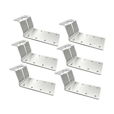 Imagem de WeiLaiKeQi Suporte para poste em T 6x prateado, resistente, multiuso, para caixa de correio, placa de madeira compensada para casa de passarinho, Prata