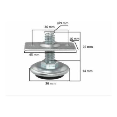 Imagem de Sapata Regulavel P/móveis 3/8 C/chapa Fixação 200 Unidades - comercial
