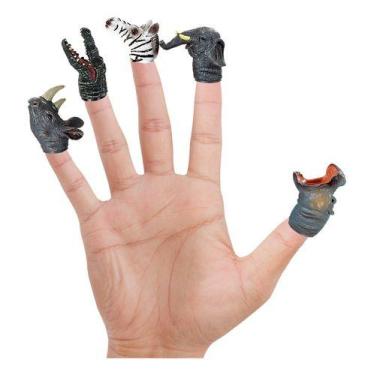 Imagem de Brinquedo Dedoches Fantoche De Dedo Kit 5 Animais Floresta - DM TOYS, 