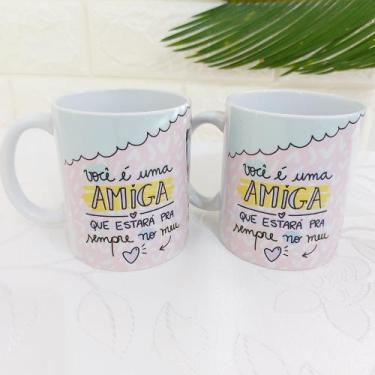 Imagem de Caneca Porcelana Branca Personalizada Amiga - BeiBi