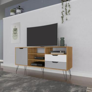 Imagem de Rack Estocolmo Aparador Bancada Para TV 60 - ARTELY, Carvalho/Grafite/