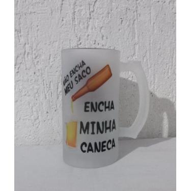Imagem de Caneca de chopp vidro fosco não encha meu saco - Mil Estampas, 500ml