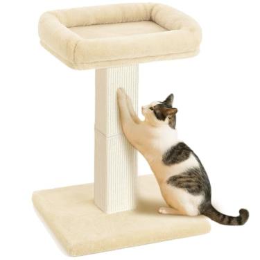 Imagem de AGYM Poste arranhador para gatos, arranhador para gatos de 81 cm com grande poleiro de pelúcia, sisal e poste para arranhar carpete, postes verticais com cama elevada para gatos internos, capa