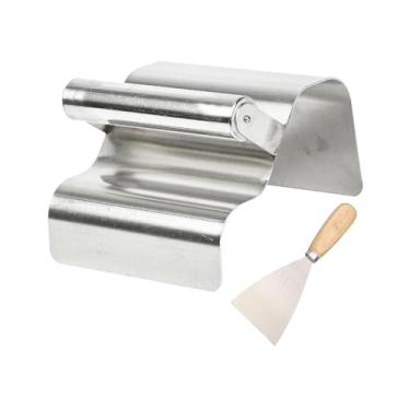 Imagem de Generic Desempenadeira de borda de jardim, ferramenta de borda de jardim, aplicação de massa de cimento para alvenaria, reboco versátil, desempenadeira de, Onda Prata