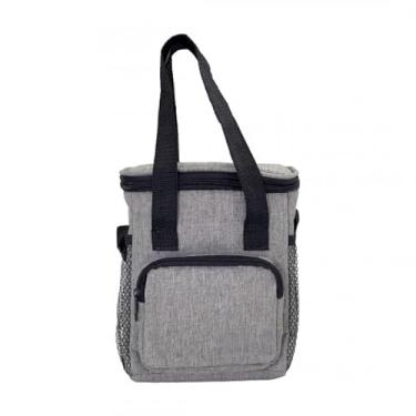 Imagem de Bolsa Térmica Ilhabela Cinza Transversal com Duplo Compartimento 5,5 litros Mantém Aquecido Gelado