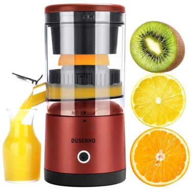 Imagem de Centrifuga de Frutas Portátil Recarregável com USB e Escova de Limpeza, DUSENHO 110V, Vermelha