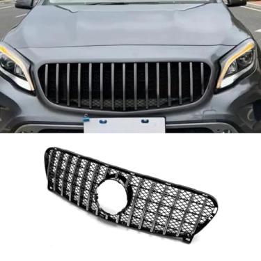 Imagem de Grade de para-choque de carro tiras decorativas kit de corpo grade de corrida grade de para-choque dianteiro para GLA classe X156 2014-2016 Exterior (prata)