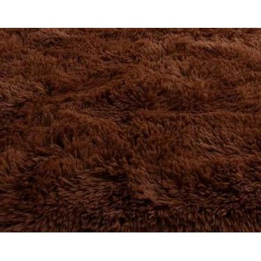 Imagem de Tapete Passadeira Felpudo 2m x 0.6m Antiderrapante - Para Quarto e Corredor, Macio e Quentinho(Chocolate)
