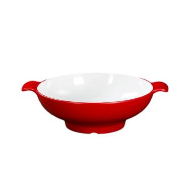 Imagem de Estilo nórdico redondo criativo minimalista esmalte cor média requintada tigela de gelo seco - tigela dupla de 28 cm