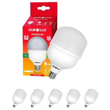 Imagem de 5 Lâmpadas Led de Alta Potência 20w Bivolt E27 Cor da Luz 6500k Branco