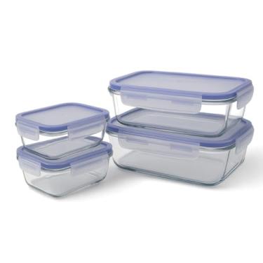 Imagem de KIT Potes Vidro Retangulares Herméticos Marmitas 330, 640, 1040 e 1500 ML