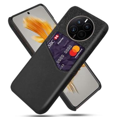 Imagem de Capa para Huawei Mate 50 PRO,Anti-deslizamento,Proteção contra quedas de 360°,Resistência à impressão digital,Tela e caso de couro PU com 1 slot de cartão atrás-Black