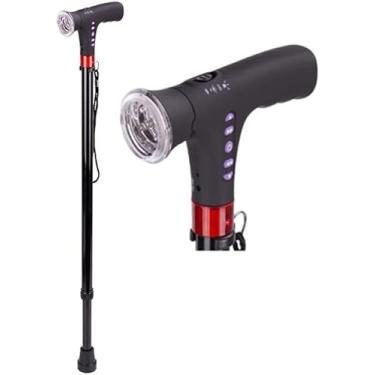 Imagem de Bengala Dobrável Inteligente Para Idosos Com Alarme De Iluminação De Rádio Fm Telescópica Ultraleve Bengala Ajustável