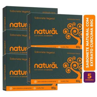 Imagem de Kit c/ 5 Sabonete Vegano Natural com extrato Curcuma 80g - Orgânico Na