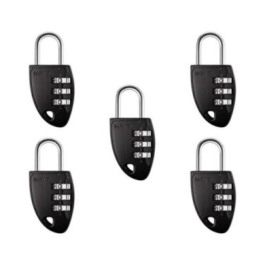 Imagem de Kit com 5 papaiz cadeado com segredo cs23 30mm zamac preto - 000276