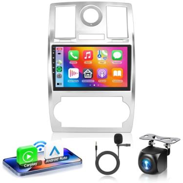 Imagem de Estéreo automotivo 2G + 64G Android 13 para Chrysler 300C 2004-2011 com carplay sem fio Android Auto, tela sensível ao toque de 9 polegadas, suporte de rádio GPS/WiFi/Bluetooth/FM/SWC/câmera de backup