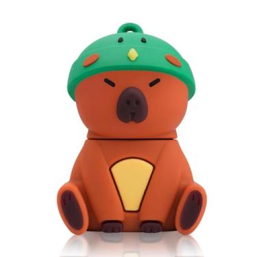 Imagem de leizhan Pen Drive USB 64 GB USB-Pen-Drive Bonito Design Capivara Presente Adequado para Crianças Estudantes - Chapéu Kingfisher