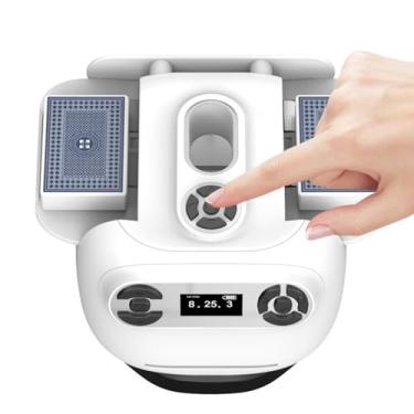 Imagem de Dpofirs Sheffler Automático de Cartão, Cartão Recarregável de Bateria Operado por Bateria Shuffler 360 180 Graus, Post Automatiza Programável para 8 Jogadores, Jogos de Festa Em Família