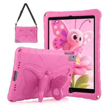 Imagem de Capa para iPad 9ª geração para tablet infantil de 10,2 polegadas com alça de ombro com suporte de borboleta para crianças, capa protetora à prova de choque para iPad 9ª/8ª/7ª geração, 10,2 polegadas