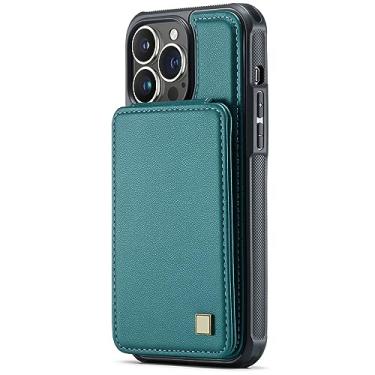 Imagem de Capa para iPhone 15 Pro Max/15 Plus/15 Pro/15, capa de couro fina FILP traseira com sucção magnética para carro verde