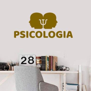 Imagem de Adesivo de Parede Logo Psicologia - Kanto Store, Dourado