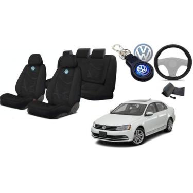 Imagem de Elegância Duradoura: Capas de Tecido para Bancos + Volante + Chaveiro 