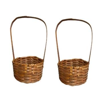 Imagem de Cesta Redonda De Bambu 26 X14Cm Decorativo Páscoa Festa-2Un - Blook