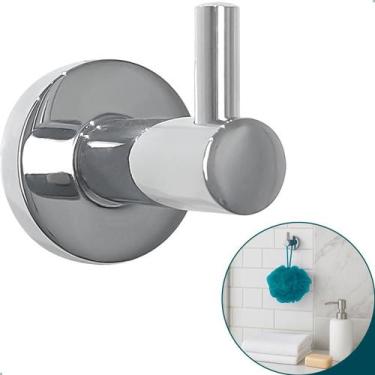 Imagem de Gancho Cabideiro Metal Cromado Porta Toalha De Rosto Suporte Parede Ba