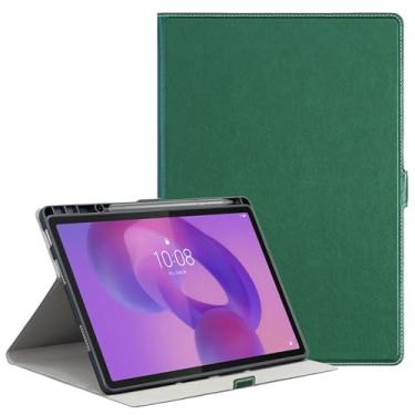 Imagem de Derwere Capa para Lenovo Idea Tab Pro com suporte para caneta, capa magnética de silicone à prova de choque para Lenovo Tab Pro 12,7 polegadas 2025 TB373FU, verde