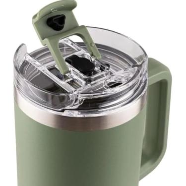 Imagem de Copo Térmico 1.2L Com Tampa e Canudo Inox Parede Dupla Isolamento a Vácuo, Alça Ergonômica, Livre de BPA - verde
