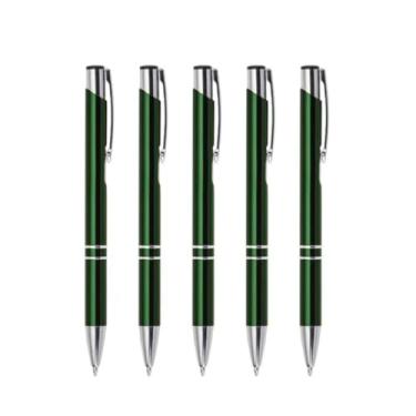 Imagem de Caneta Personalizada Kit 5 - Gravado A Laser - Metal (Verde)