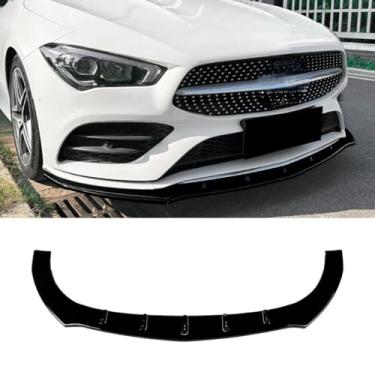 Imagem de Spoiler do para-choque dianteiro do carro peça de modificação do difusor de lábios compatível com CLA Class C118 X118 AMG 2020-2023 protetor de para-choque (preto brilhante)