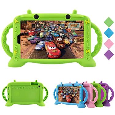 Imagem de CHIN FAI Capa infantil para Samsung Galaxy Tab A7 Lite 22.1 cm modelo 2021 (SM-T220/T225/T227), capa de silicone macio leve à prova de choque com suporte para Galaxy Tab A7 Lite 22.1 cm (verde)