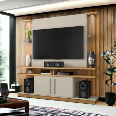 Imagem de Home Para Tvs 55 York Led Cinamomo E Off White Ripado Bechara