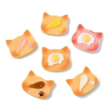 Imagem de UR URLIFEHALL 60 peças, 6 cores, cabochão de resina, biscoito, gato, imitação de comida, berloques flatback para artesanato faça você mesmo, scrapbooking, bijuteria