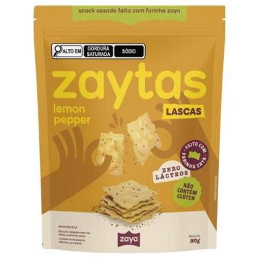 Imagem de Zaytas Lemon Pepper Lascas Crocantes Vegana 80g, Lemon Pepper