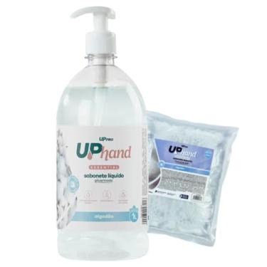 Imagem de Sabonete Líquido Glicerinado UPPRO Algodão 1L + 1 Refil – Hidratação Suave com Pump Dispenser