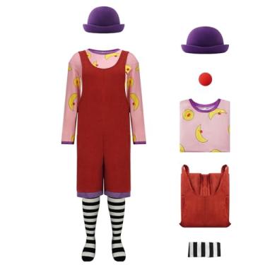 Imagem de Nahzsai Macacão feminino Loonette fantasia macacão palhaço camisa chapéu meias babador calças cosplay uniforme roupa 2GG