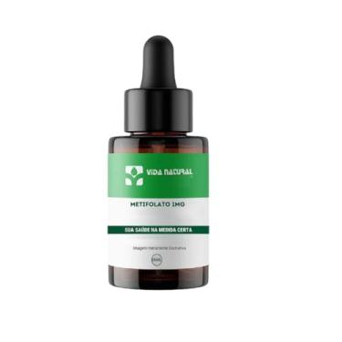 Imagem de Vida Natural Metilfolato 1mg Líquido 20ml Suplemento de Ácido Fólico Ativo | Alta Absorção | Dose Ajustável | Sem Glúten e Lactose