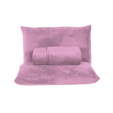 Imagem de Kit Jogo de Lençol de Manta Soft Plush Solteiro/Casal/Queen e King para o inverno(Rosa-Queen 3 Peças)