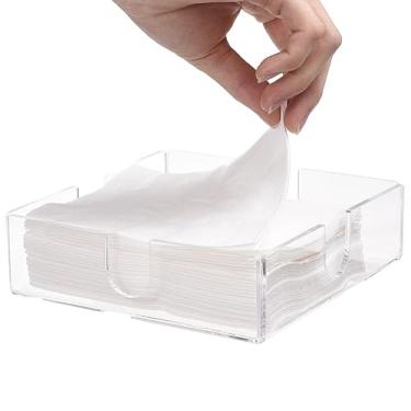 Imagem de Porta Guardanapo Transparente,Porta-quadrado transparente | acrílico, bandeja guardanapo banheiro para mesa jantar, cozinha, restaurante, banheiro, hotel Kumprohu
