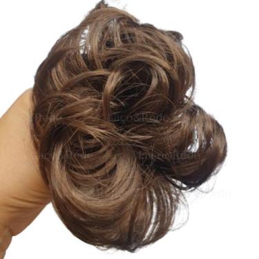 Imagem de 2 Coque Aplique Grego Elástico cabelo Sintético Rabico - ANAS, castanh