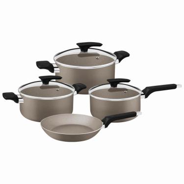 Imagem de Jogo de Panelas Tramontina Milazzo Em Alumínio Antiaderente Amêndoa 4 Peças 28599460