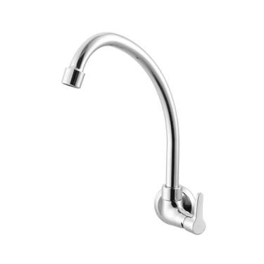 Imagem de Torneira para Cozinha de Parede Bica Alta 1165 Linha Atria Cromado Preto Meber