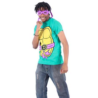 Imagem de Camiseta masculina Teenage Mutant Ninja Turtles com máscara tapa-olhos, Green / Purple, Adult Medium