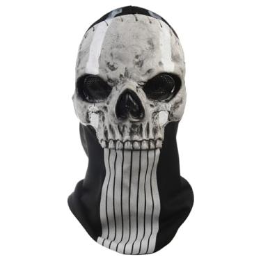 Imagem de NTSWZYS Máscara Facial Completa De Caveira Halloween, Capacete Assustador Látex Com Esqueleto Fantasma Para Cosplay, Adereços Festa, Jogo Guerra Ao Ar Livre (Tipo B)