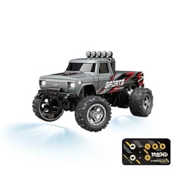 Imagem de Carro de Controle Remoto 1/64 Off-Road – Mini RC Monster Truck Escalada com Luzes LED e Suspensão (Cinza)