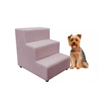 Imagem de Escada Escadinha Pet Cachorro 3 Degraus Rampa Suede Dog - Black House 